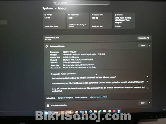 Full Setup PC for Sale (AMD Ryzen 5 3400G)